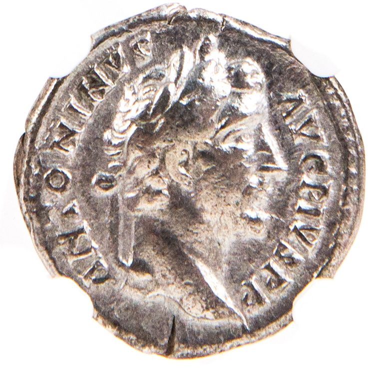 Roman Silver Denarius of Antoninus Pius (AD 138-161) NGC(F) Educational  Coins