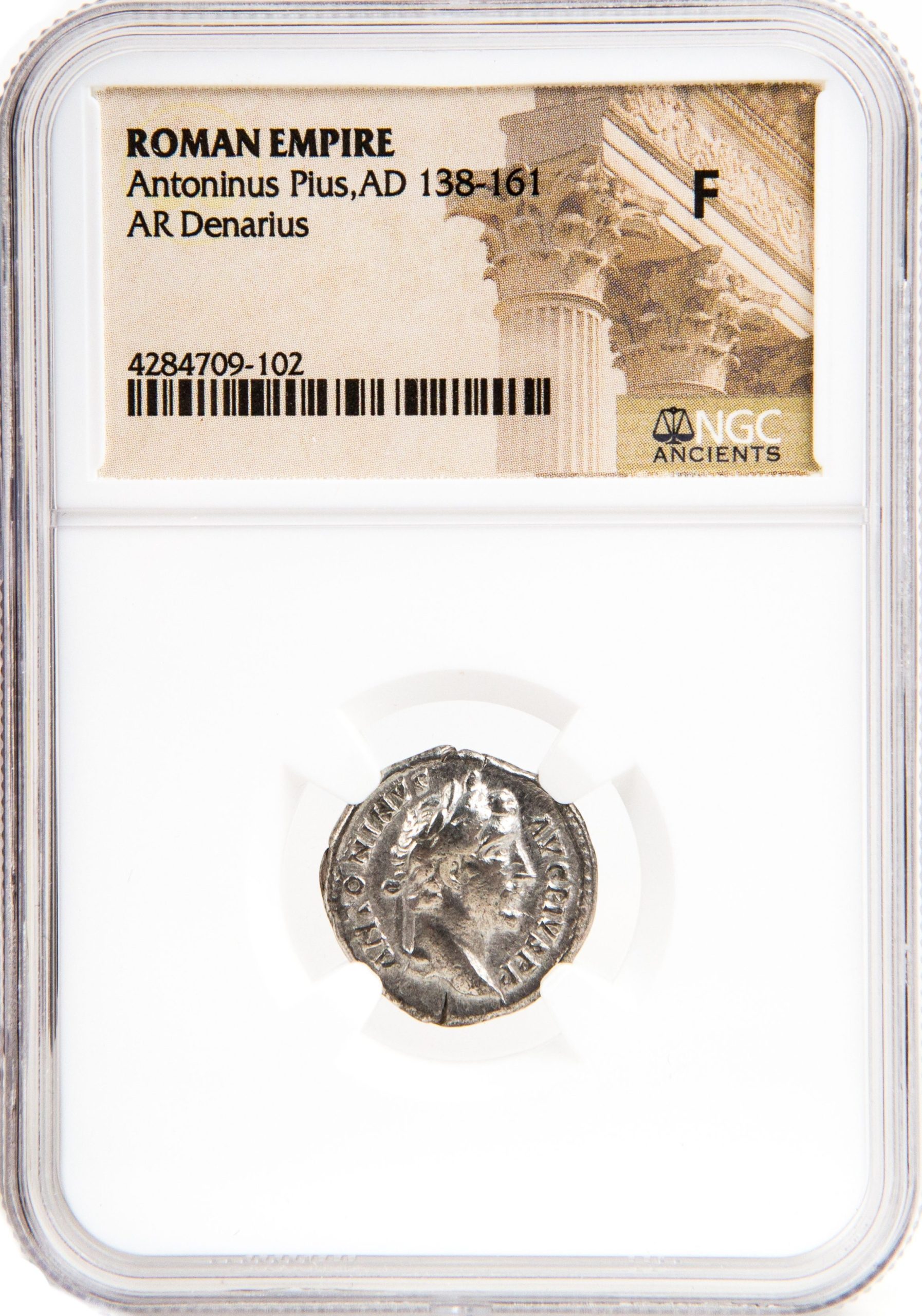Roman Silver Denarius of Antoninus Pius (AD 138-161) NGC(F) Educational  Coins