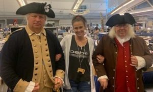 Diane with George Washington and Ben Franklin