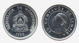 Honduras KM83.2a(U) 20 Centavos